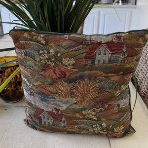 Tapestry quaint countryside throw pillow
